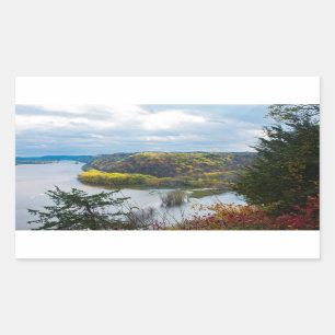 Mississippi River and Woodlands During Autumn Rectangular Sticker