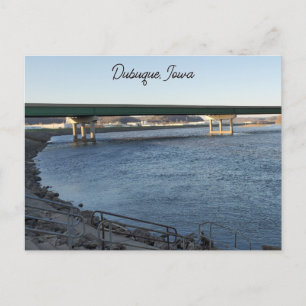 Mississippi River Bridge in Dubuque Iowa Postcard