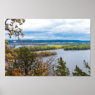 Mississippi River Horizon at Iowa Border Poster
