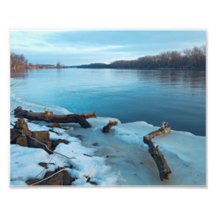Mississippi River Icy Banks at Daybreak Photo Print