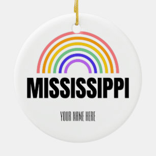 Mississippi - River - Pride - Personalised Ceramic Ornament