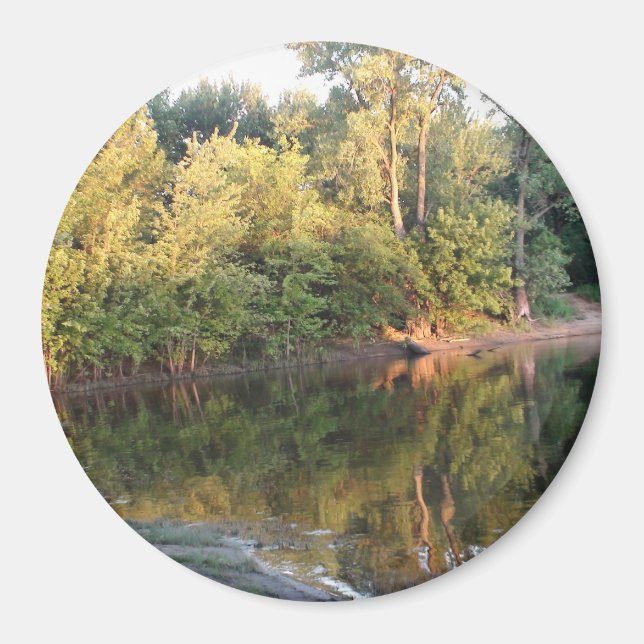 Mississippi River Reflection Photo Magnet (Front)