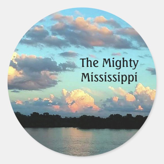 Mississippi River Sunrise Classic Round Sticker (Front)