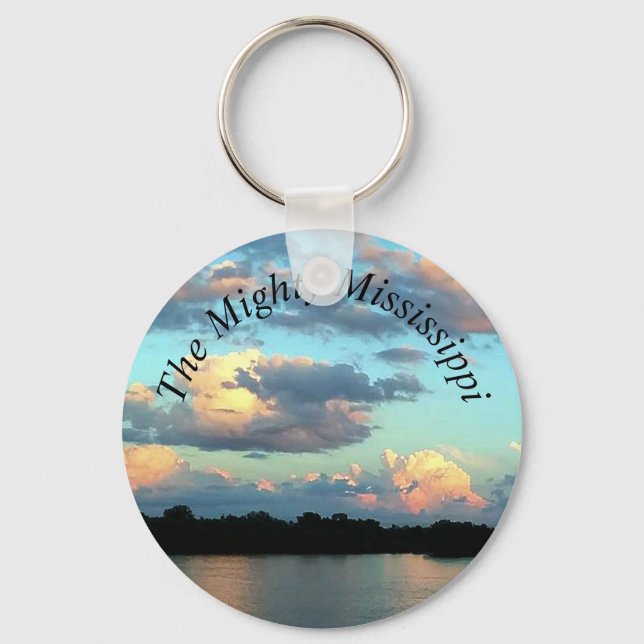 Mississippi River Sunset Key Ring (Front)