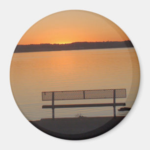 Mississippi River Sunset Photo Magnet