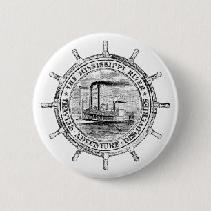 Mississippi River. Travels. Adventure. Discoveries 6 Cm Round Badge
