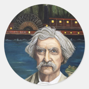 Mississippi Sam Aka Mark Twain Classic Round Sticker