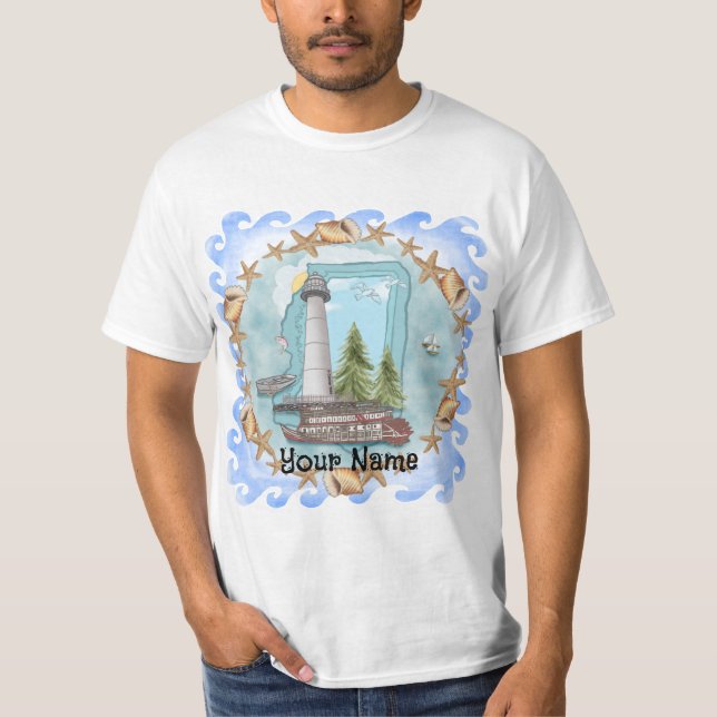 Mississippi Shells Lighthouse  T-Shirt (Front)