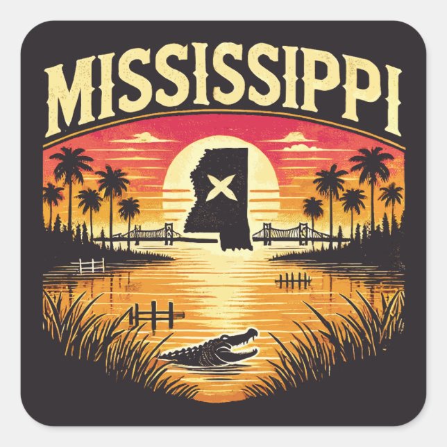 Mississippi Square Sticker (Front)