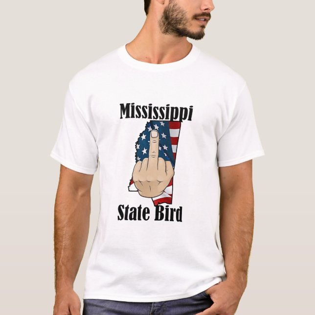 Mississippi state bird t-shirt middle finger (Front)