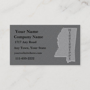 Mississippi State Business card  carved stone look