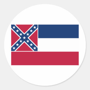 Mississippi State Flag Classic Round Sticker