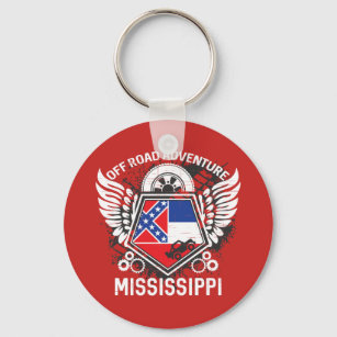 Mississippi State Flag Off Road Adventure 4x4 Key Ring