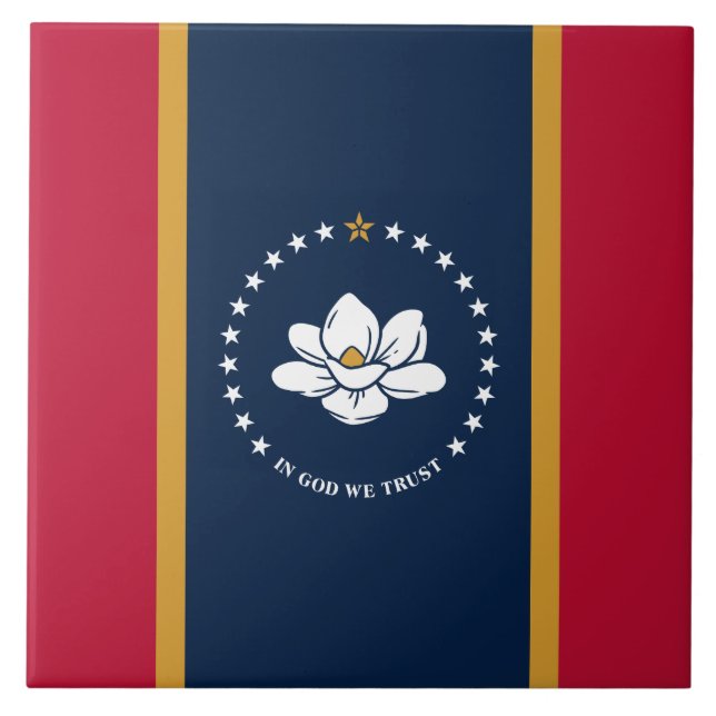Mississippi State Flag on Tile (Front)