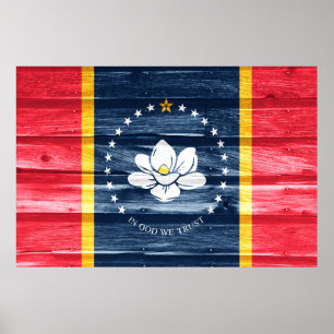 Mississippi State Flag Pop Art Poster