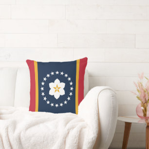 Mississippi State Flag: The Magnolia of America Cushion
