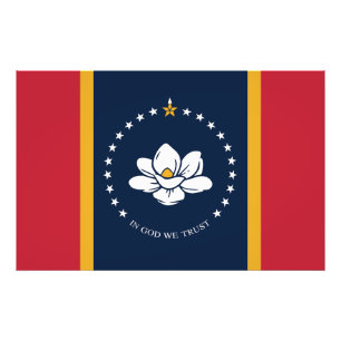 Mississippi State Flag USA Photo Print