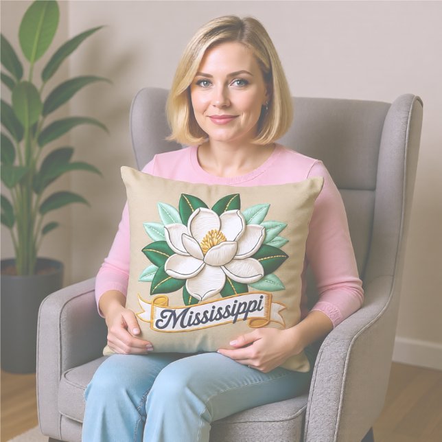 Mississippi State Flowers Emblem Cushion (Creator Uploaded)