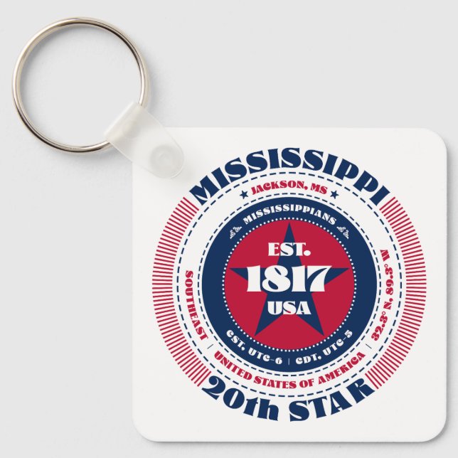 Mississippi State Keychain (Front)