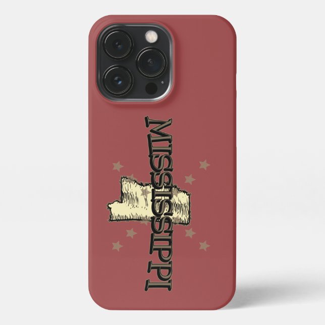 Mississippi State Map iPhone Case (Back)