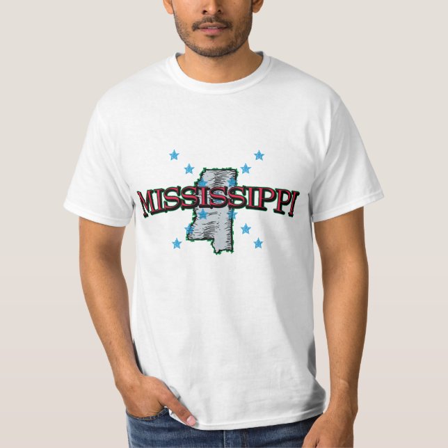 Mississippi State Map T-Shirt (Front)