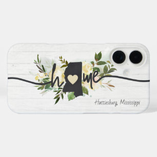 Mississippi State Personalised Home City Rustic iPhone 16 Case