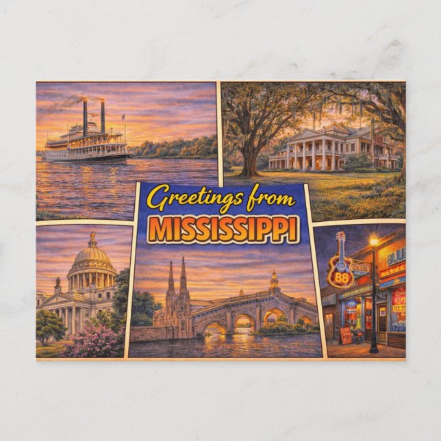 Mississippi State Postcard (Front)