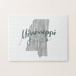 Mississippi State Typography Jigsaw Puzzle