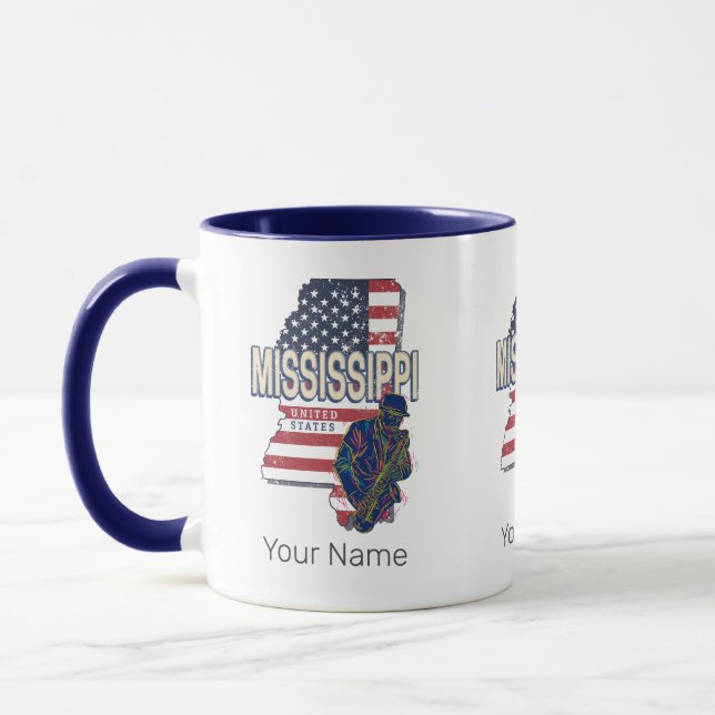 Mississippi State United States Map Vintage USA Mug (Left)