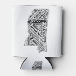 Mississippi State Word Cloud Can Cooler