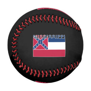 Mississippi Text Flag Baseball