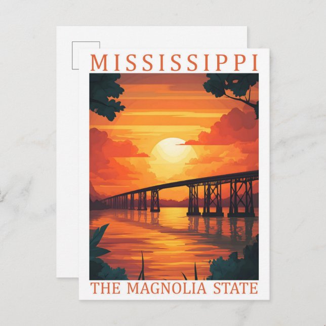 MIssissippi the Magnolia State USA Travel Place Postcard (Front/Back)
