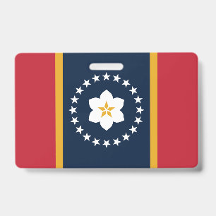 Mississippi: The Magnolia US State Flag ID Badge