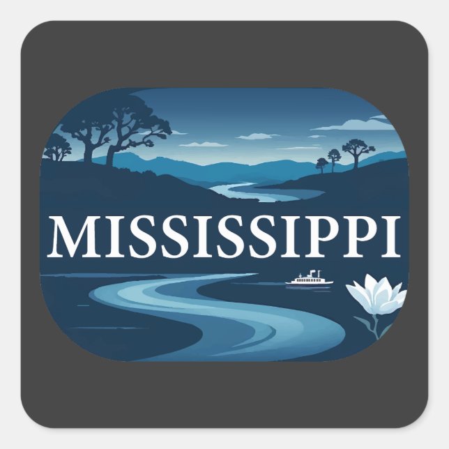 Mississippi United States of America Square Sticker (Front)