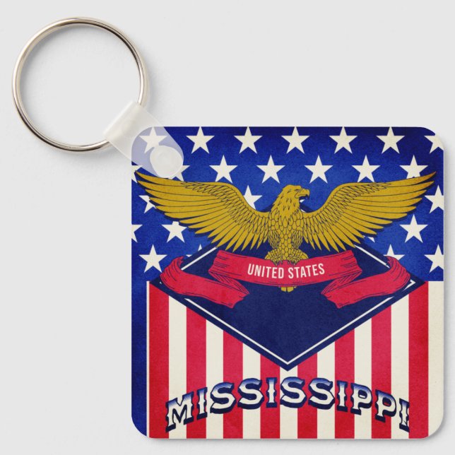 Mississippi USA Flag  Key Ring (Front)