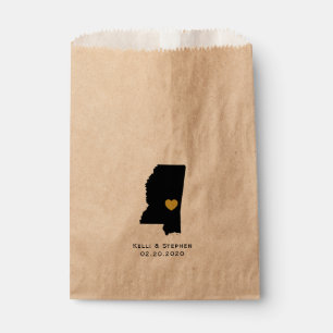 Mississippi Wedding Favour Treat Sacks, Gift Bags