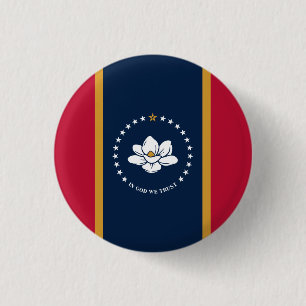 Mississippian Flag, Flag of Mississippi 3 Cm Round Badge