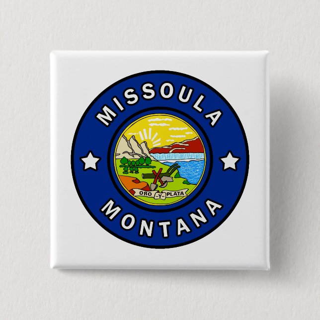 Missoula Montana 15 Cm Square Badge (Front)