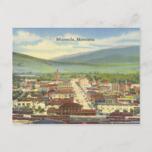 Missoula, Montana vintage bird's-eye view Postcard