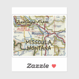 Missoula Montana Vintage Map