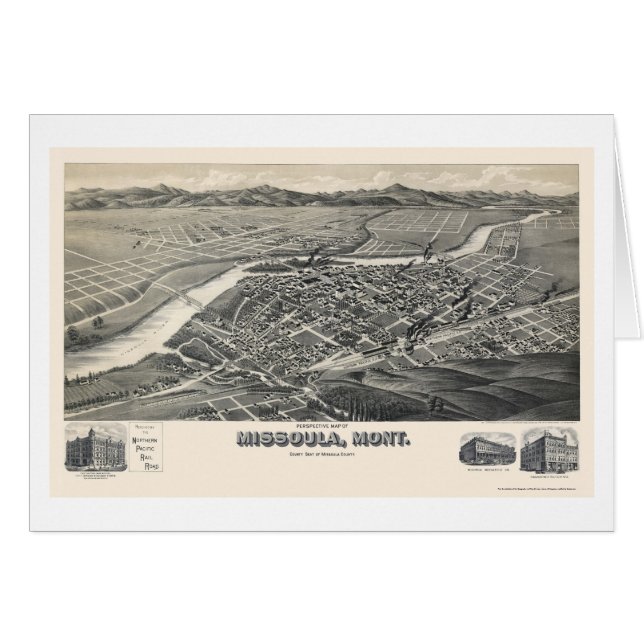 Missoula, MT Panoramic Map - 1891 (Front Horizontal)