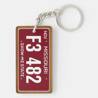 Missouri 1980 Vintage License Plate Keychain