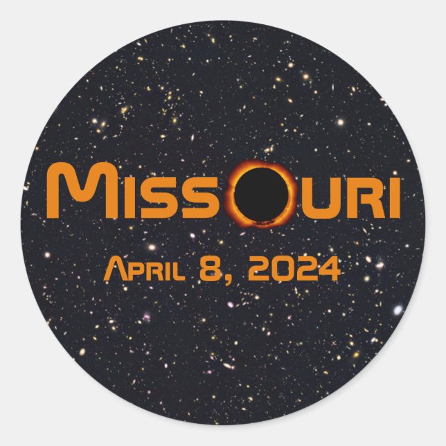 Missouri 2024 Total Solar Eclipse  Classic Round Sticker (Front)