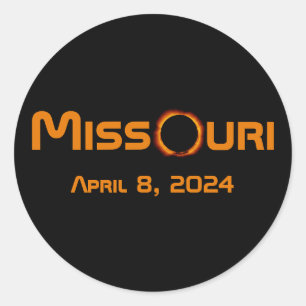 Missouri 2024 Total Solar Eclipse Classic Round Sticker