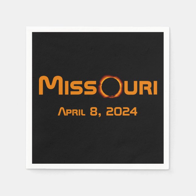 Missouri 2024 Total Solar Eclipse  Napkin (Front)