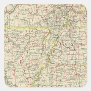 Missouri, Arkansas, Kentucky, Tennessee Square Sticker