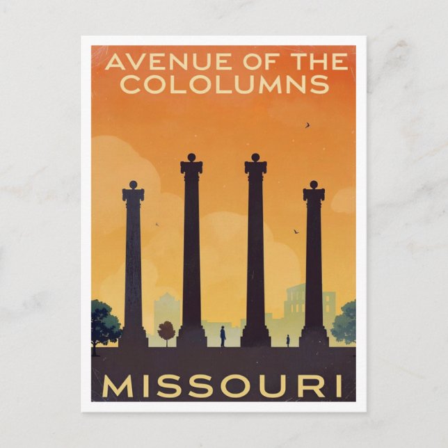 Missouri Avenue of the Columns Art Postcard (Front)