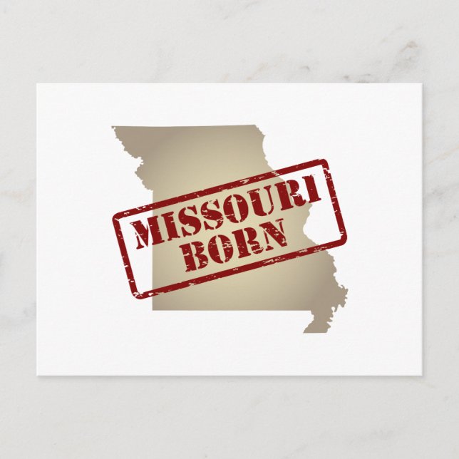 Missouri Born - Stamp on Map Postcard (Front)