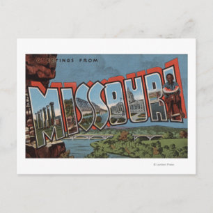 Missouri (Bridge View) - Large Letter Scenes Postcard