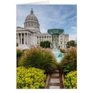 Missouri Capitol And Fountain Greeting Card